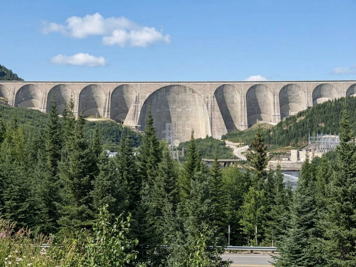 Barrage Daniel-Johnson (Manic-5), voûtes multiples géantes, Côte-Nord