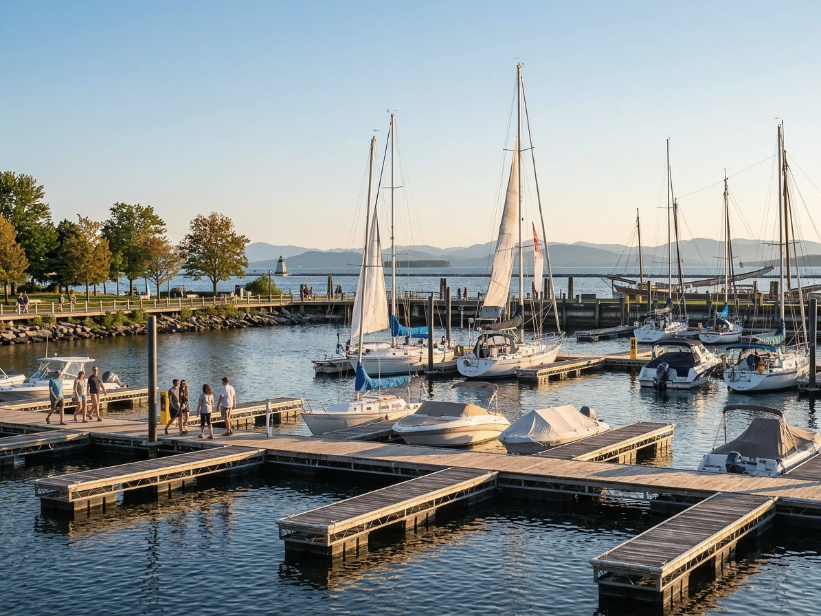 Front de mer de Burlington sur le lac Champlain, Vermont