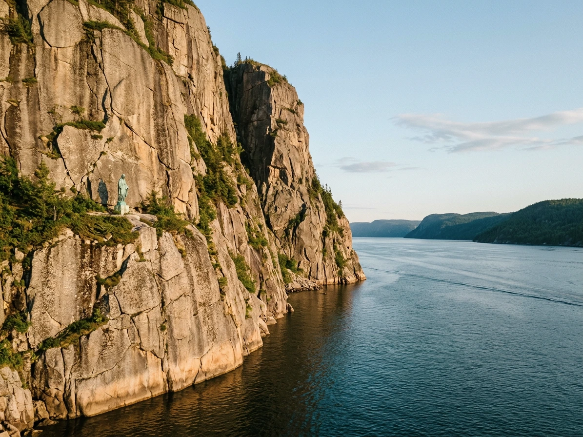 Cap Trinité plongeant dans le fjord du Saguenay, Baie Éternité