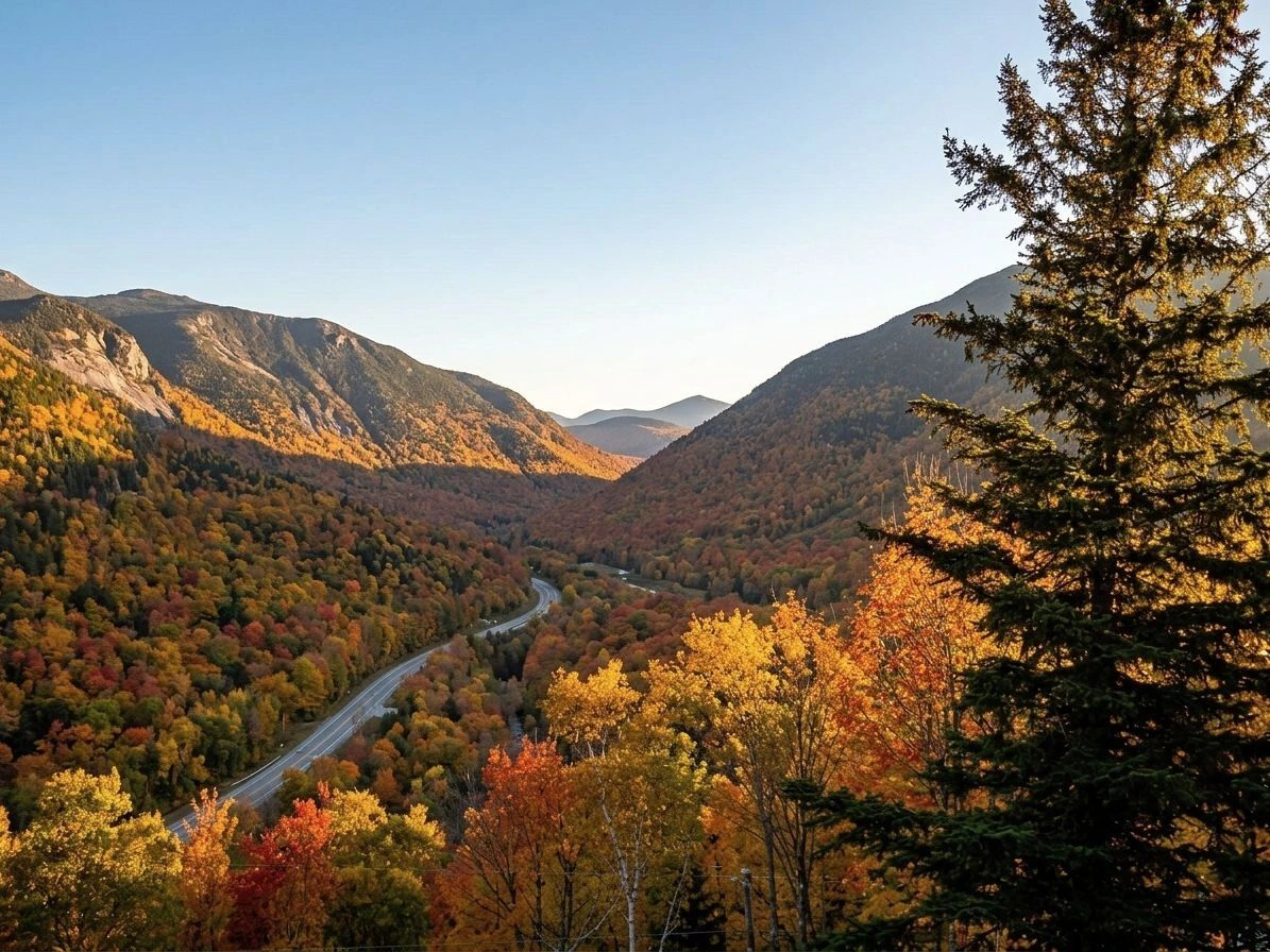 Franconia Notch dans les montagnes Blanches, New Hampshire