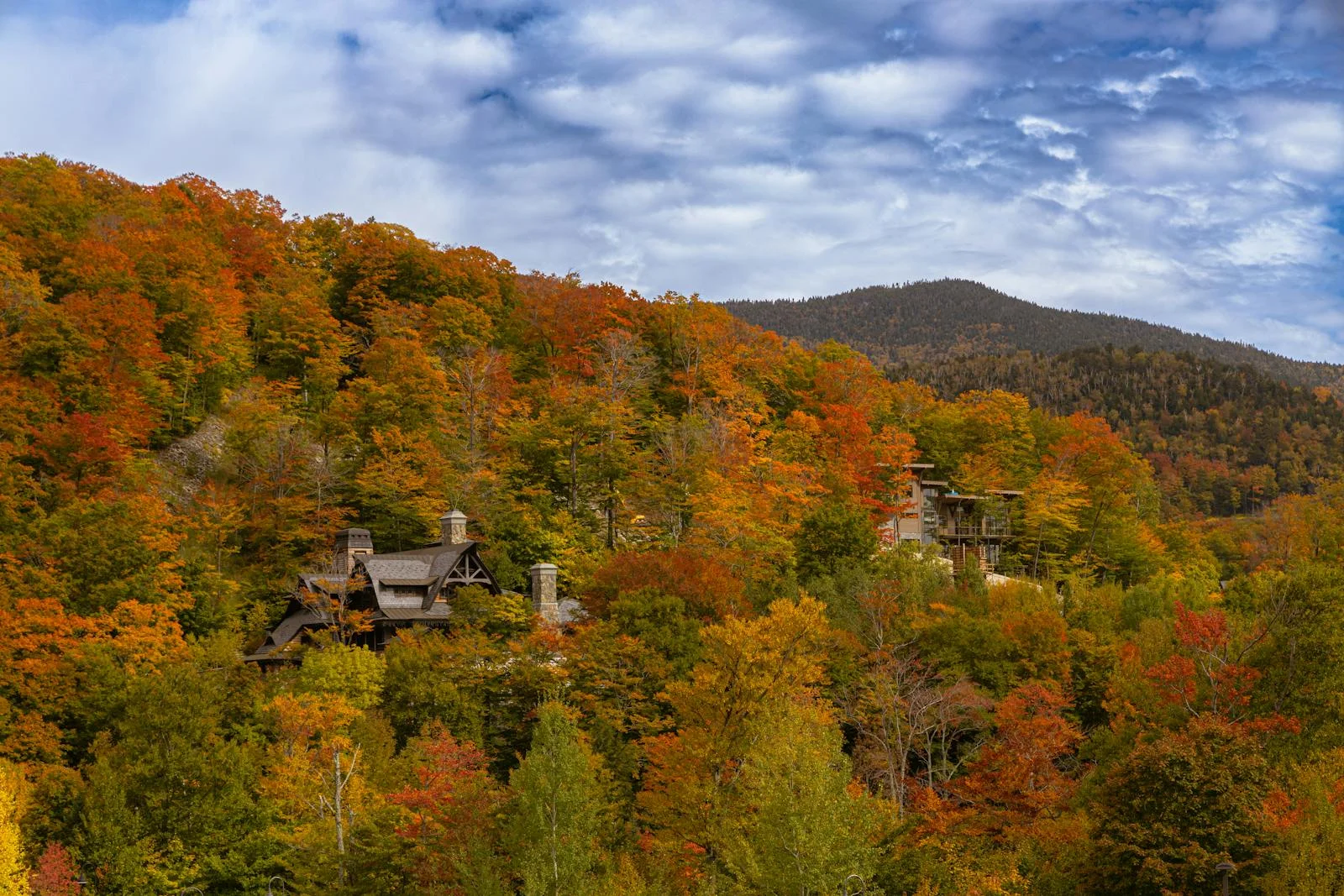 Vue panoramique des Green Mountains du Vermont en automne