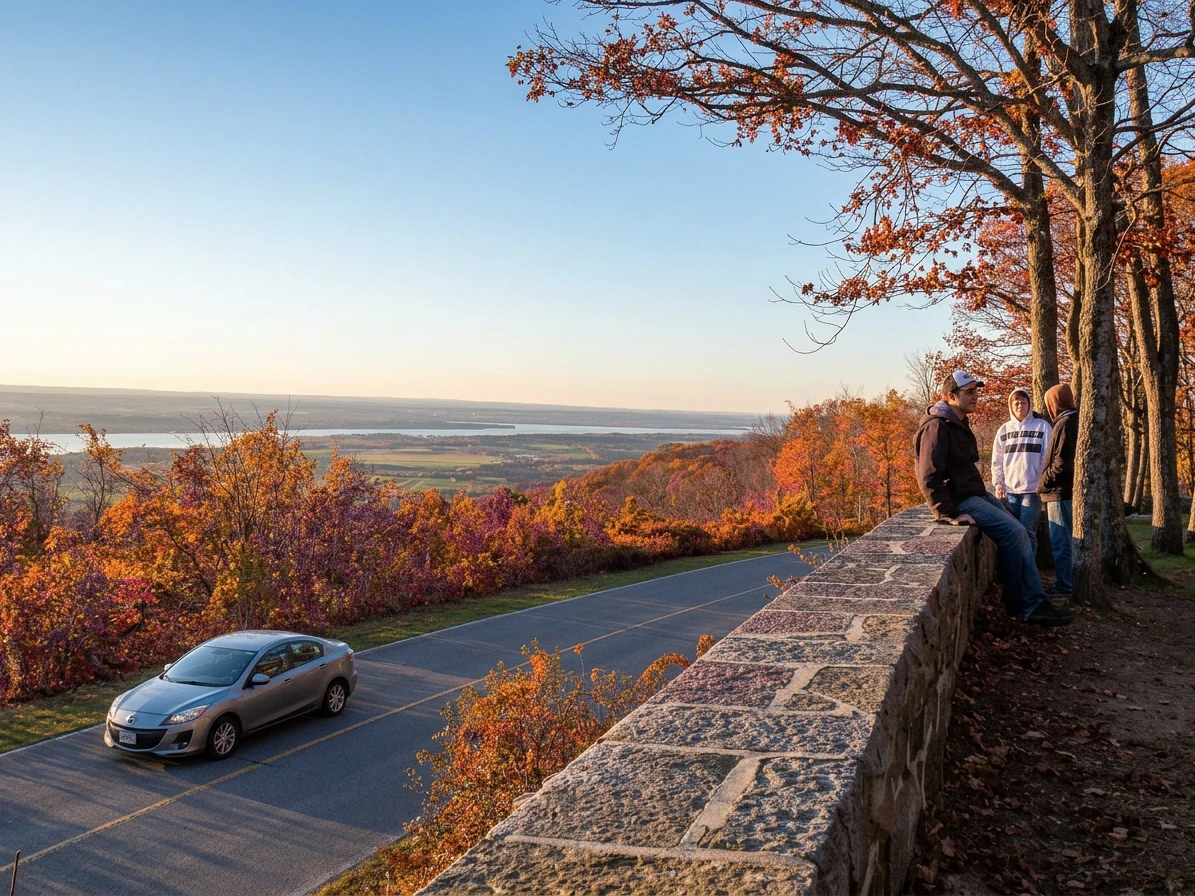 Belvédère du parc de la Gatineau aux couleurs d'automne, Québec
