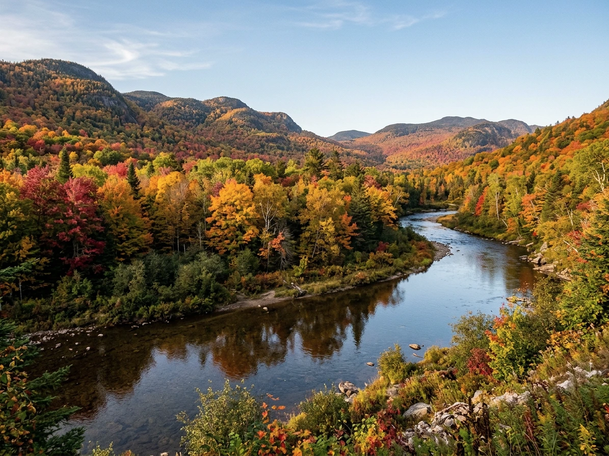 Rivière du Diable au parc national du Mont-Tremblant en automne, secteur La Diable