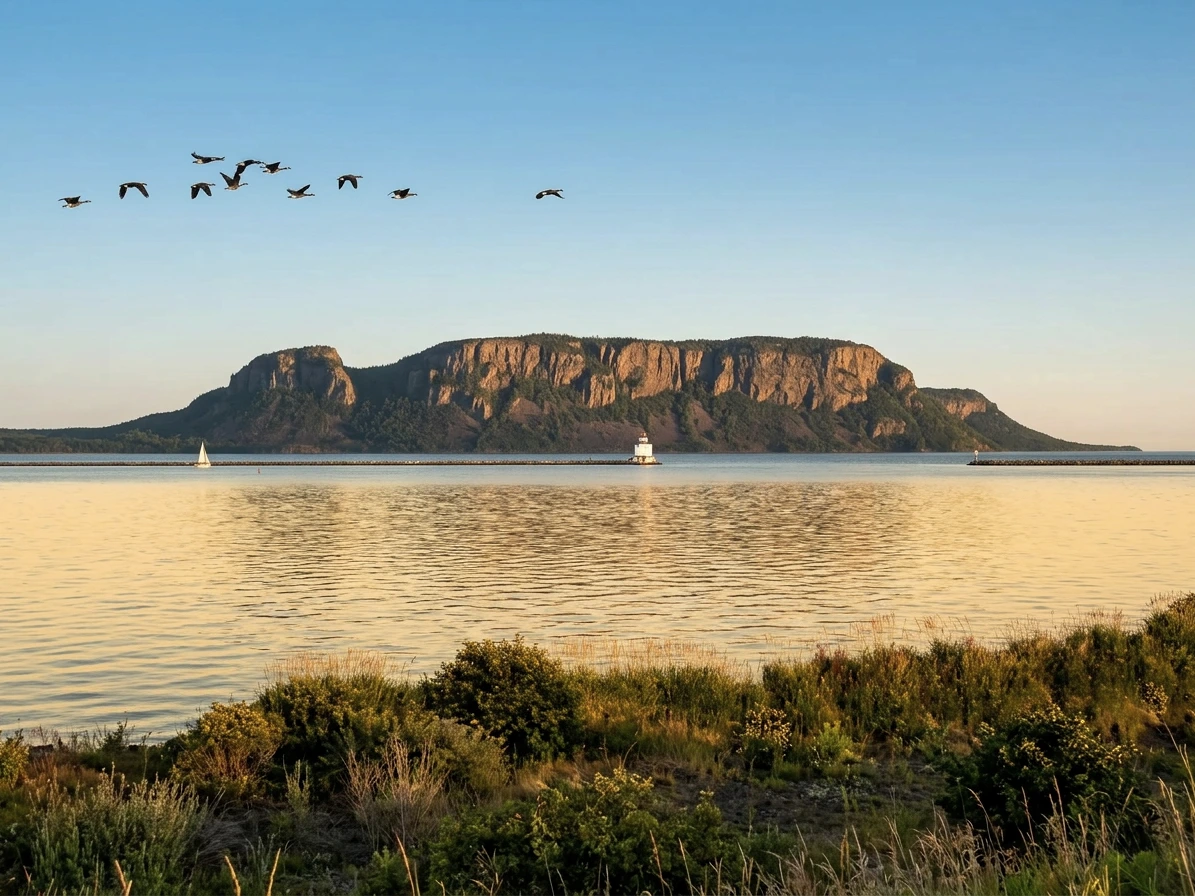 Le Géant endormi vu du lac Supérieur près de Thunder Bay, Ontario