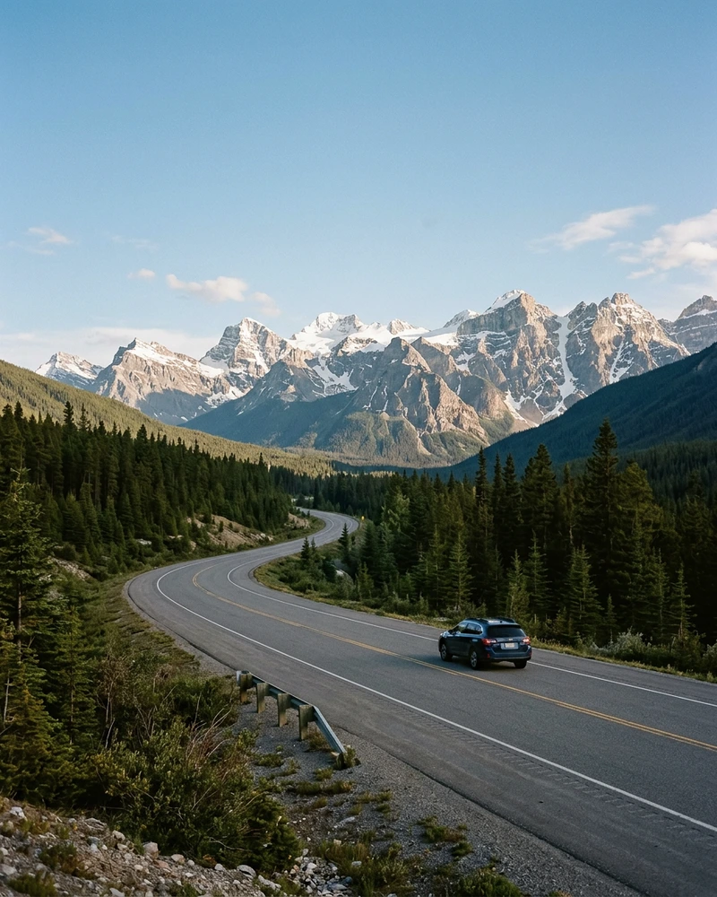 Route panoramique de la Transcanadienne à travers les Rocheuses canadiennes