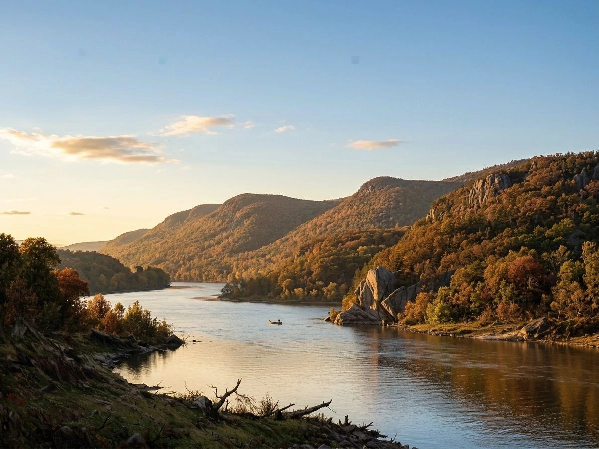 Paysage d'automne de la vallée de l'Hudson, New York